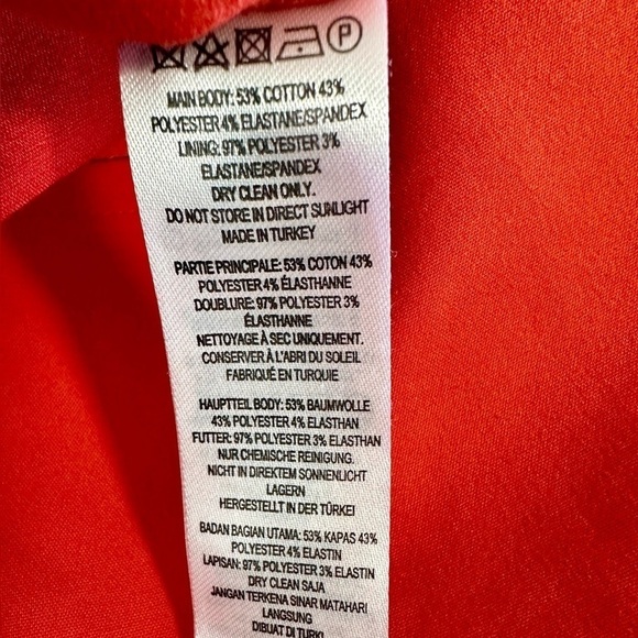 FRENCH CONNECTION BLOOD ORANGE V-NECK SLEEVELESS A-LINE COCKTAIL DRESS SIZE 2 - Picture 6 of 6